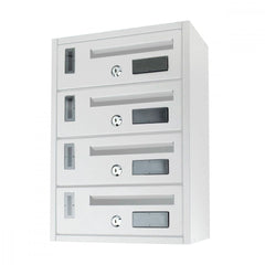 Bloc de 4 boîtes aux lettres Iron White Blanc Art 783C 42x18x30 cm