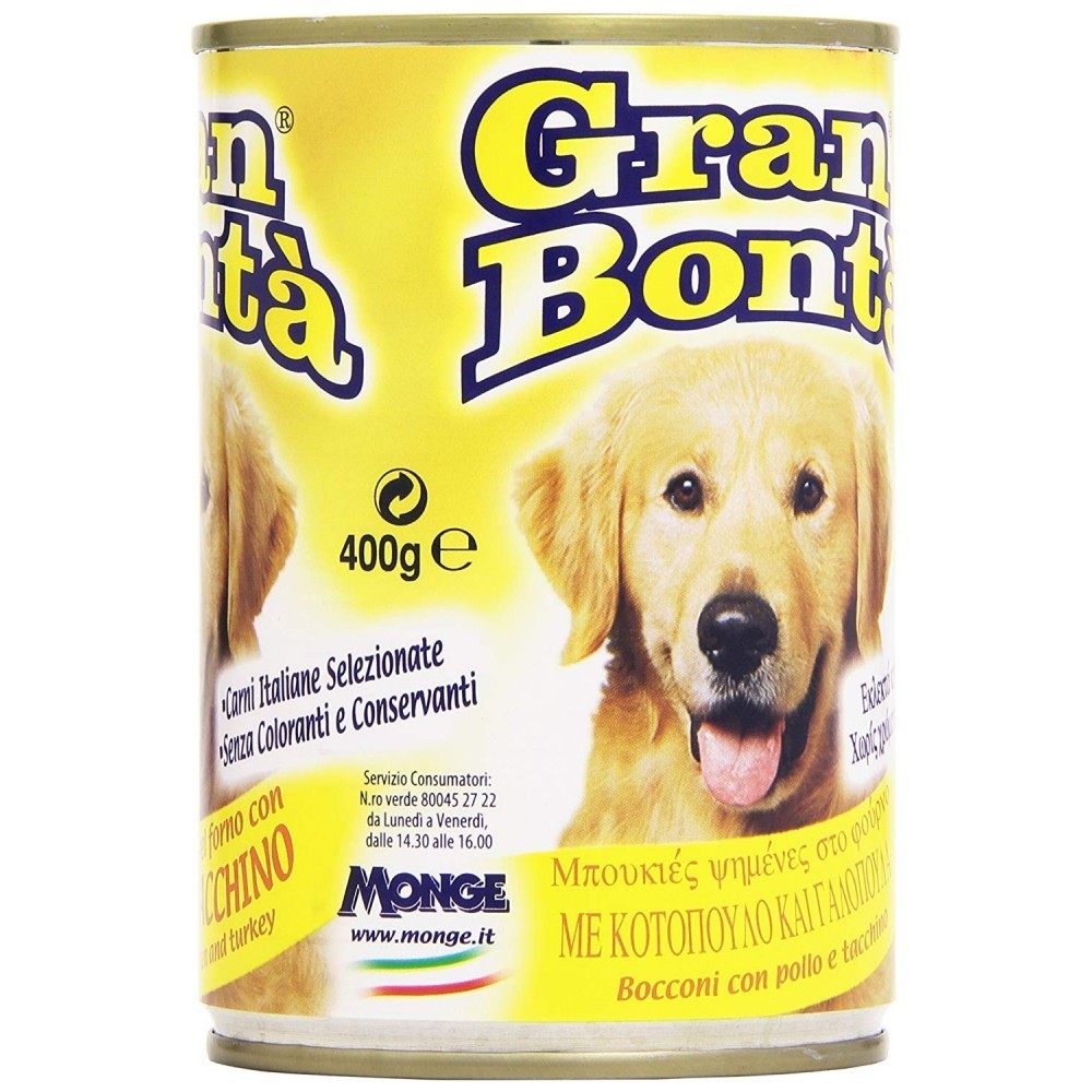 GRAN BONTA viande pour chiens 400 g de poulet et dinde avec vitamines