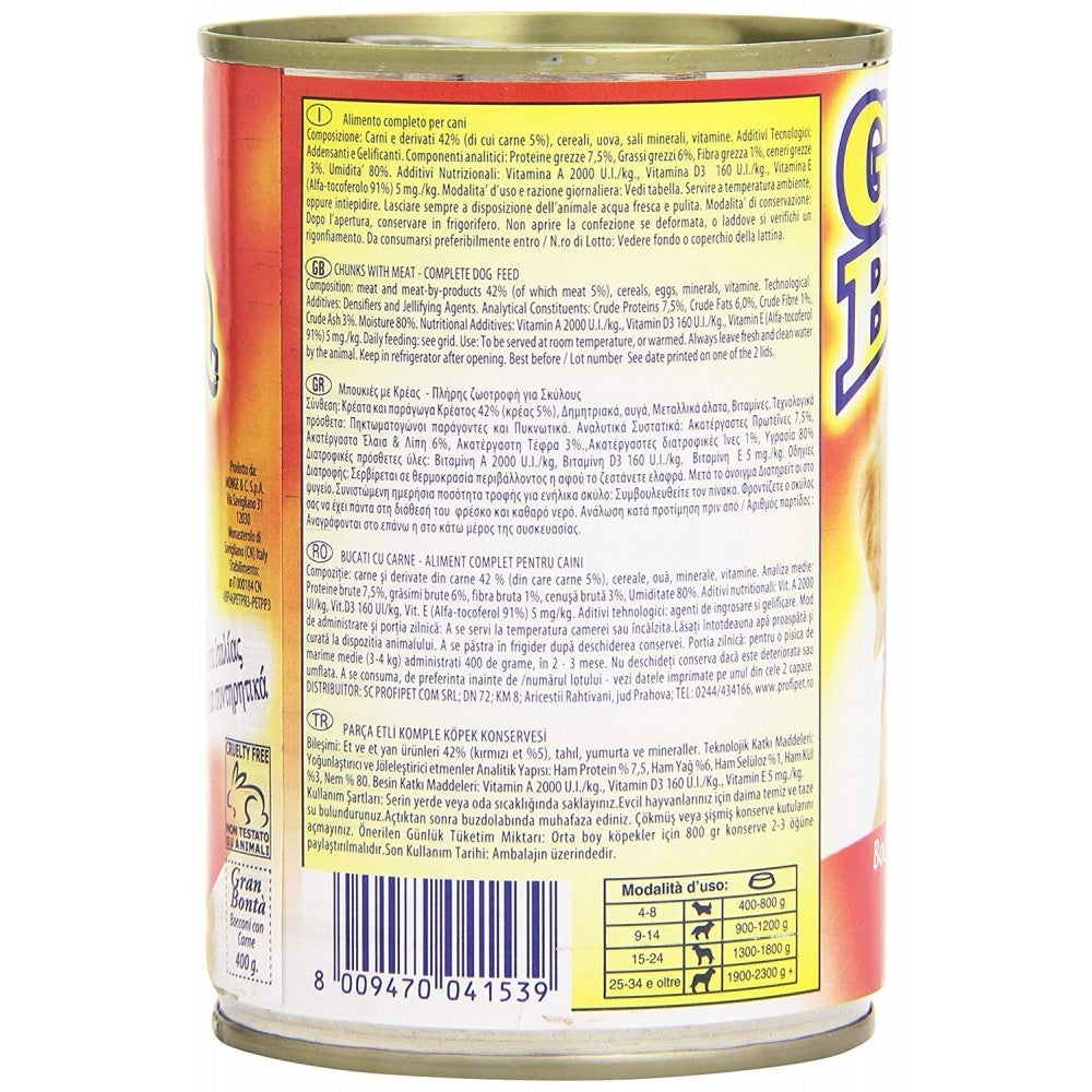 GRAN BONTA viande pour chiens 400 g de viande en pot avec vitamines