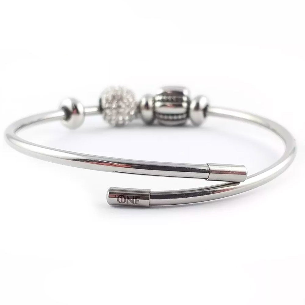 c1652  Bracelet ONE JEWERLY My Story LOVE KEY en acier cristaux swaroski 316L