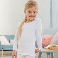 VKA33 T-shirt pour fille, col rond, manches longues et intérieur polaire