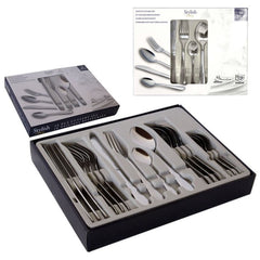 Set 16 pièces de cuisine- Ensemble de couverts INOX moderne et élégant avec étui