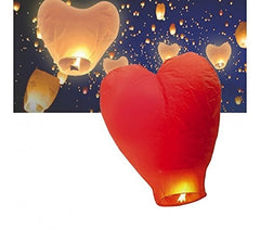 Lanterne de ciel - lanterne chinoise forme coeur diametre 33 cm
