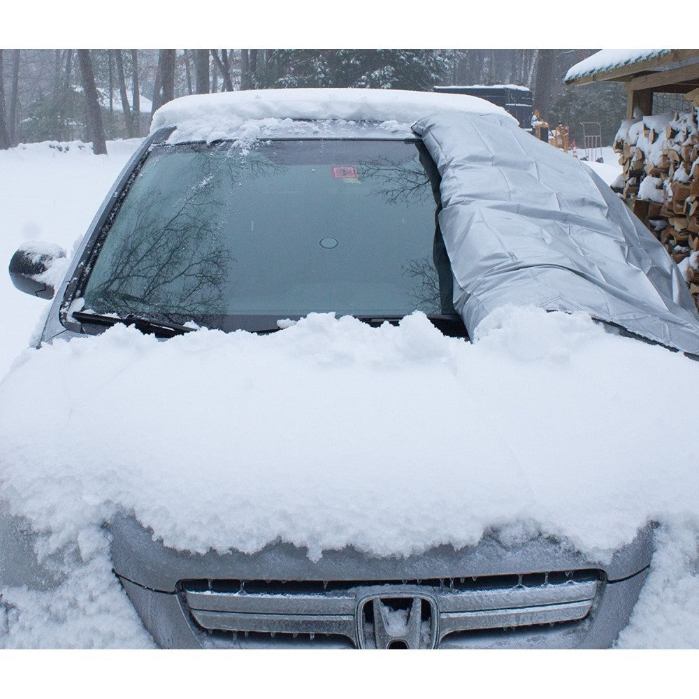 Bâche pare-brise voiture NO-FROST Anti-gel avec crochets et pliable 185x70 cm