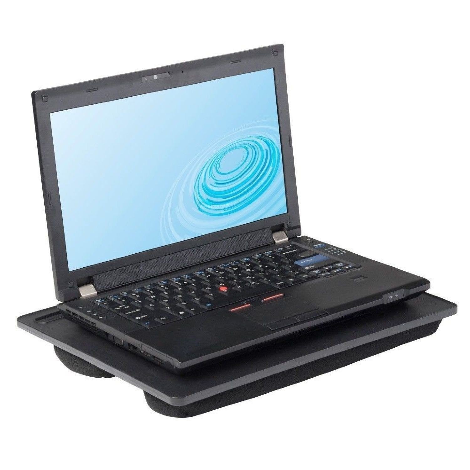 Support pc portable avec oreiller bourré de billes de polystyrène