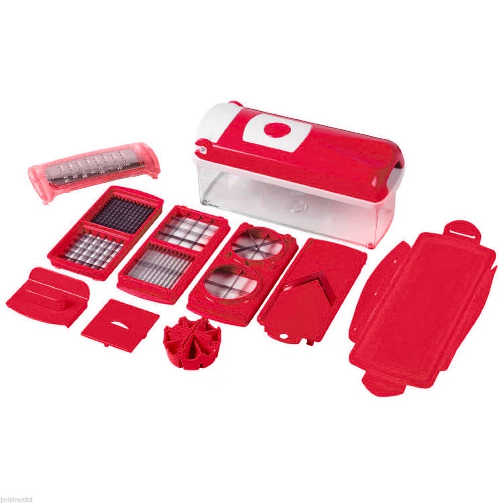 Coupe légume de cuisine manuels avec 13 accessoires rouges SUPER SLICE
