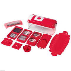 Coupe légume de cuisine manuels avec 13 accessoires rouges SUPER SLICE