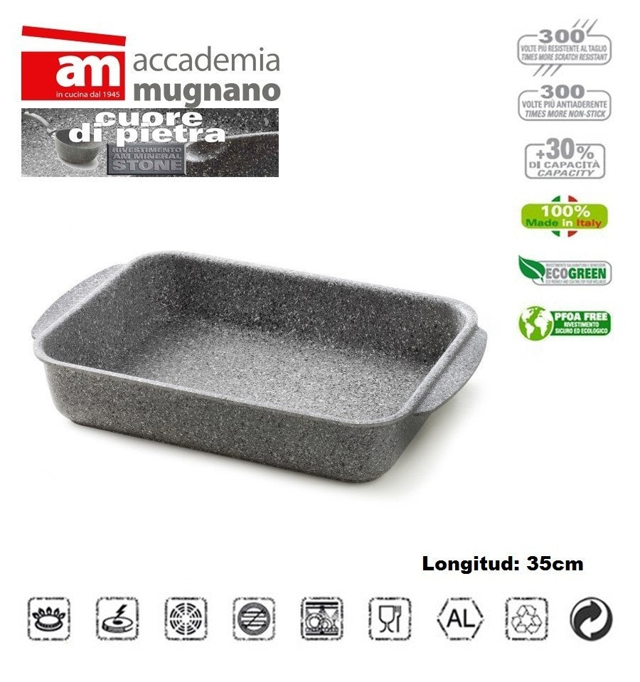 Plat á four -Moule antiadhésive de 35x28cm effet pierre -Revêtement Diamond Tech