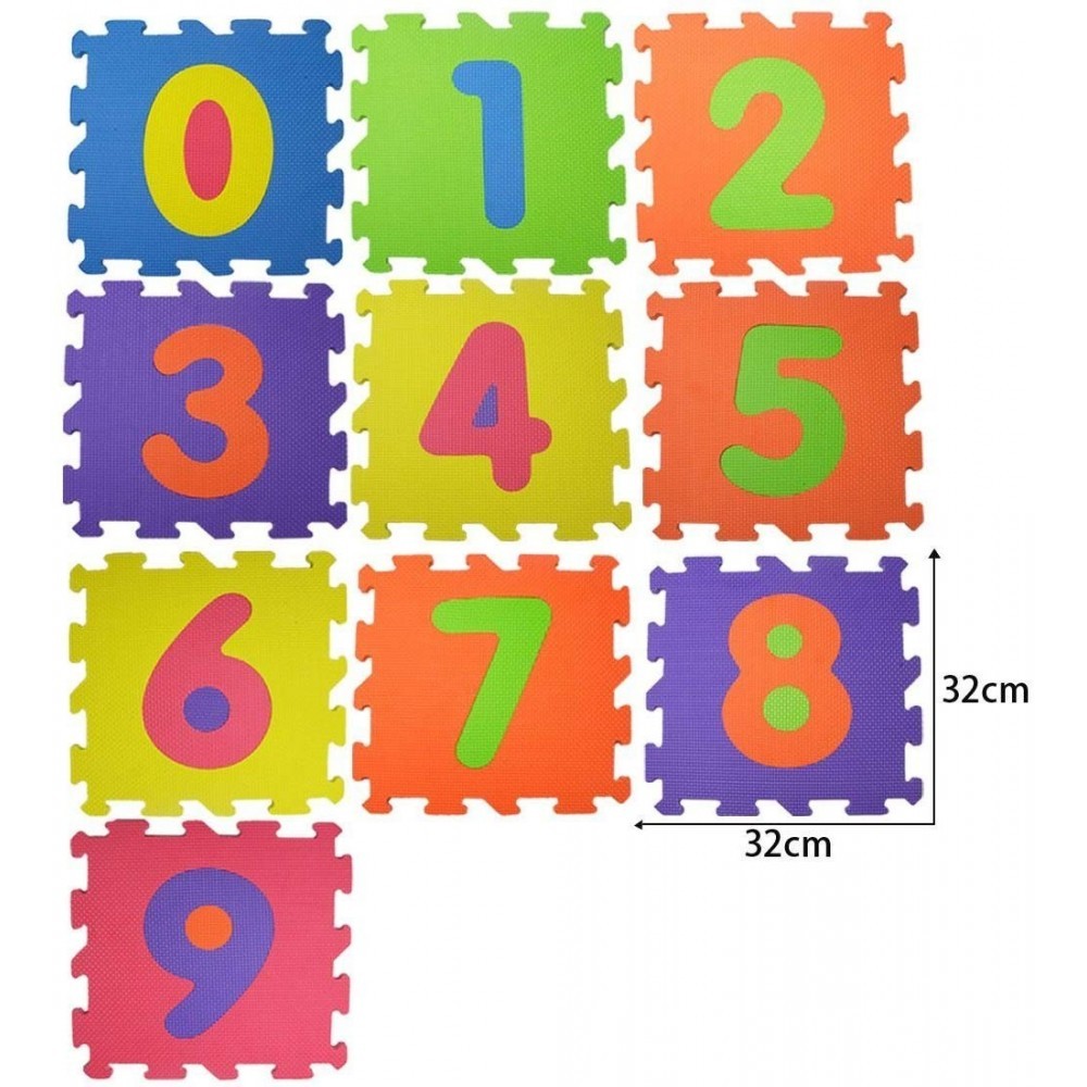 BricoBravo tapis de puzzle modulaire de 9 pièces, 32X32cm EVA Chiffre
