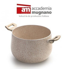Faitout -Casserolle antiadhésive de 22 cm effet pierre - Revêtement Diamond Tech