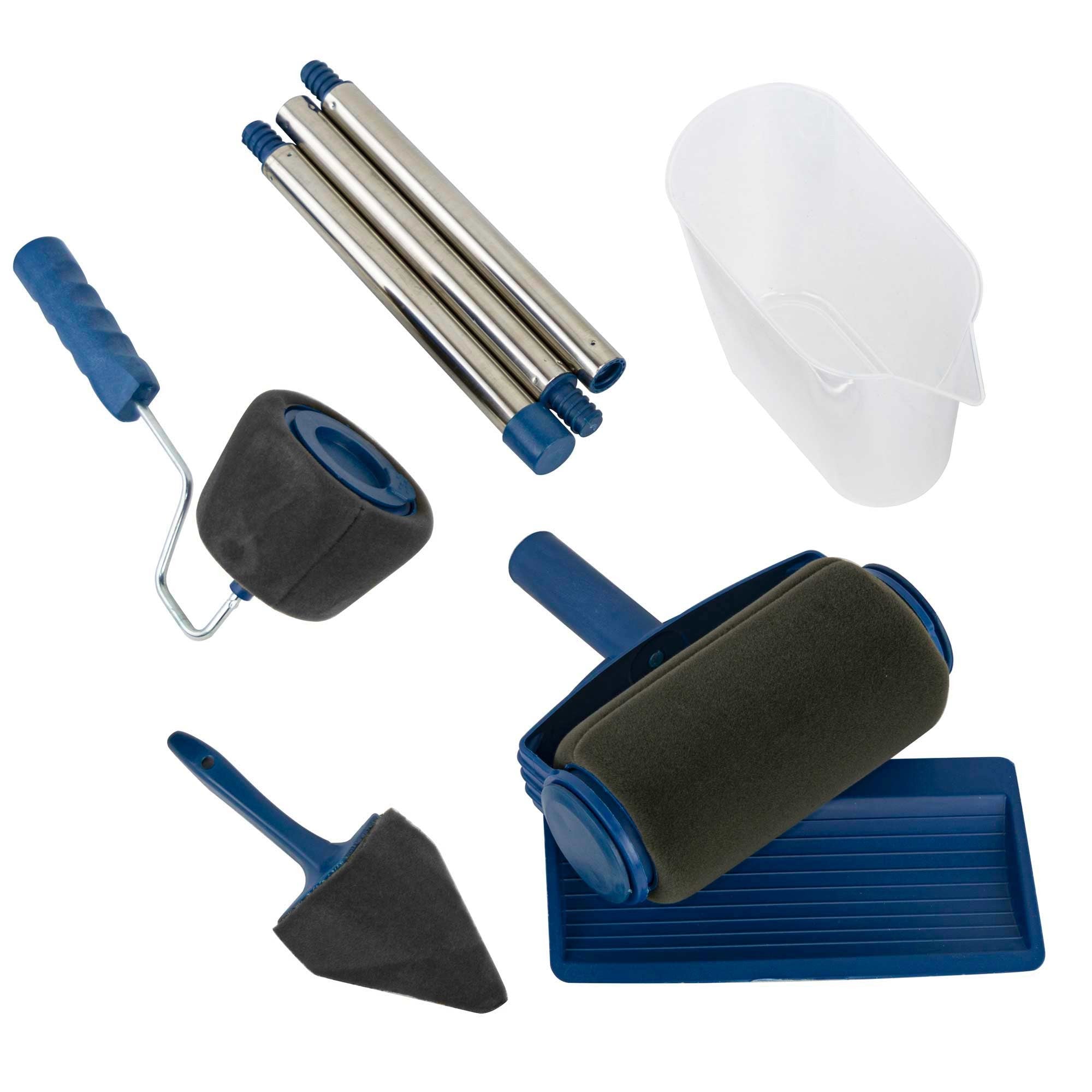 Rouleau à peinture anti-goutte avec réservoir rechargeable et poignée extensible