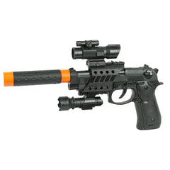 101276 Pistolet-jouet Pk3 pour enfants avec silencieux, viseur led et lumière