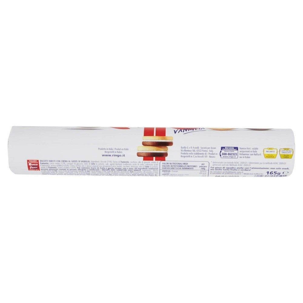 3 paquets de biscuits à la vanille Ringo 12 pièces 165 g de Pavesi