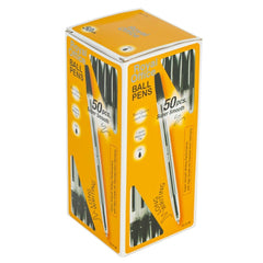 Paquet de 50 stylos à encre longue durée Royal Office 1 mm avec clip