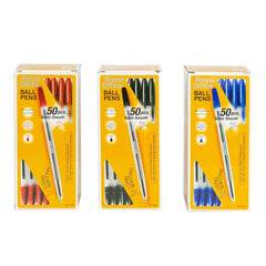 Paquet de 50 stylos à encre longue durée Royal Office 1 mm avec clip