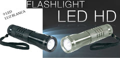 Lampe torche 9 LED lumière froide en aluminium - longueur 13cm - ergonomique