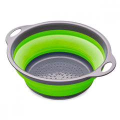 Set 2 passoires pliables en silicone  ø 20 et 24 cm polyvalentes bleu ou vert
