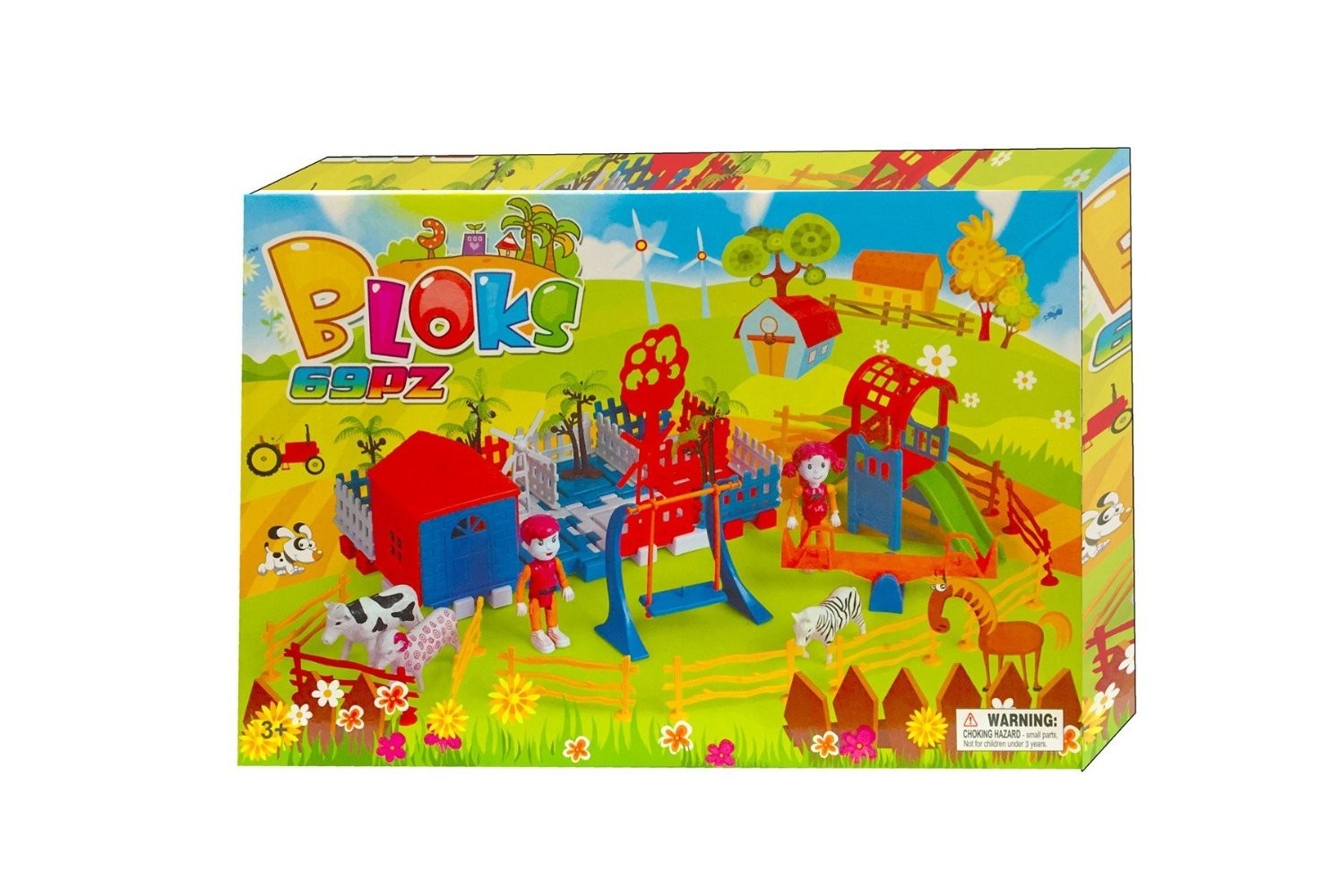 Jeu de construction - Portique bâtiments de ferme 69 pièces à assembler 368920