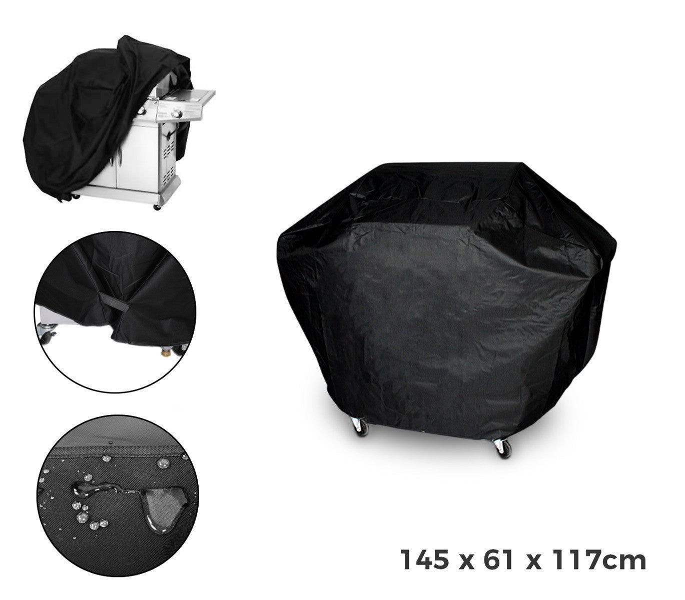 4215 Housse de protection pour barbecue tissu imperméable 145 x 61 x 117 cm