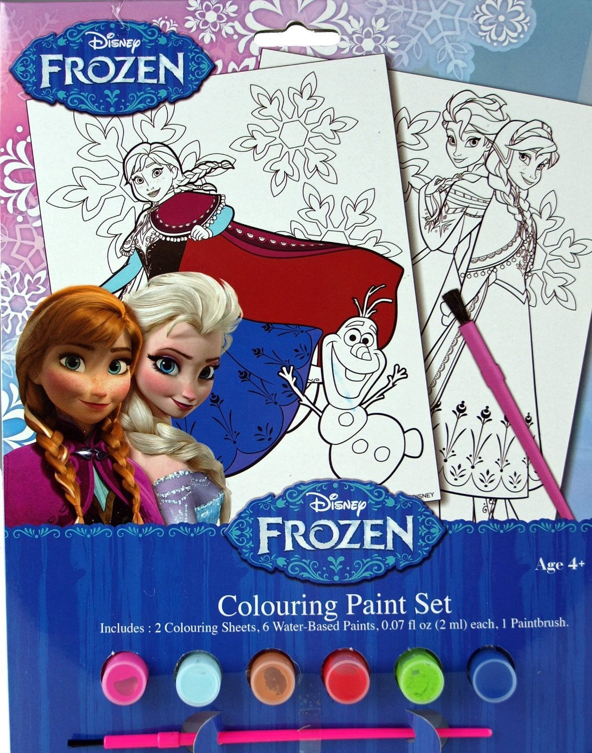 Set créatif coloriage avec aquarelles de la reine des neiges