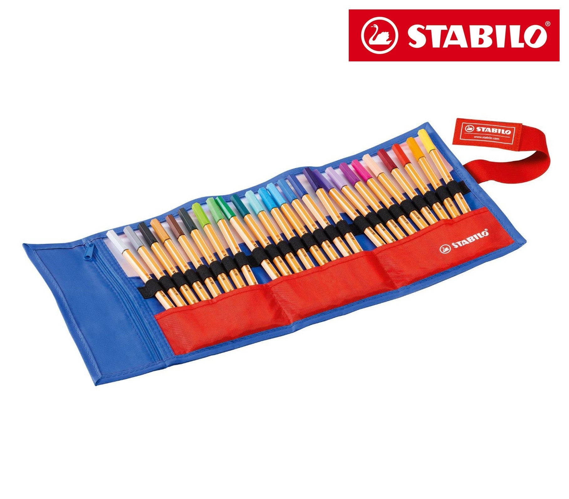 8825-061 Trousse enroulable 25 feutres Stabilo Point 88 trait 0,4 mm