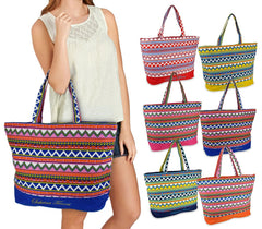 0658T Sac de plage en plusieurs couleurs modèle Jamila by Sabrina motif ethnique