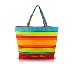 Sac de plage SABRINA modèle FULL COLOR spacieux en tissu avec fermeture zip