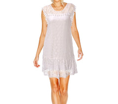 3912 Robe pour femme mod. FLAMINIA courte en dentelle à col rond du S à XXL