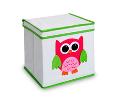 783102 Coffre à jouet carré avec couvercle 27 x 28 cm HIBOU - AUTO