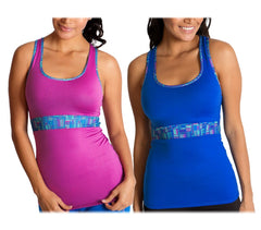 BU1019 Débardeur de sport stretch mod. Motivation avec bande de soutien poitrine