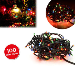 013447 Guirlande lumineuse de Noël 100 ampoules multicolores 8 jeux lumineux 6 m