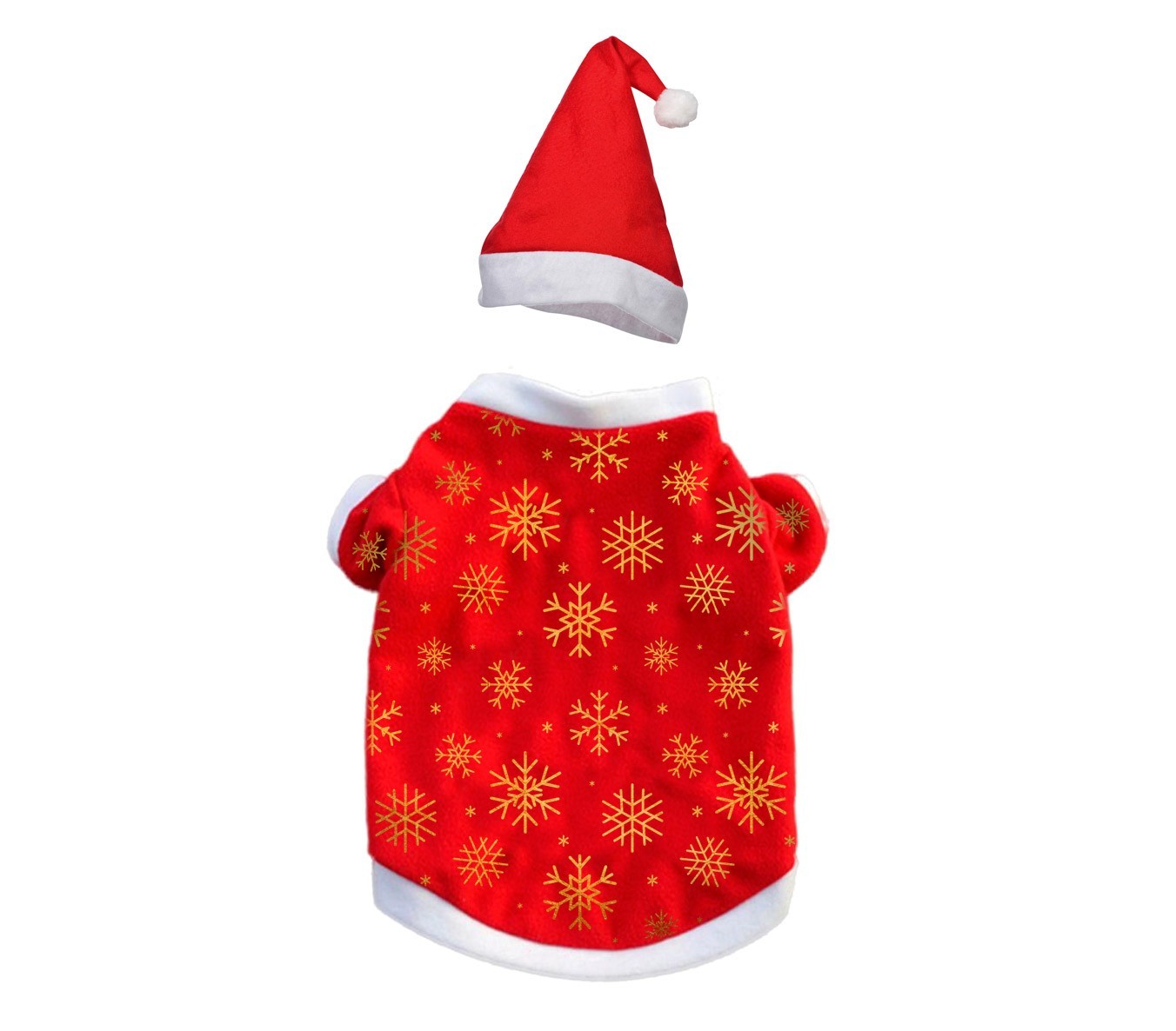 901097 Vêtement de Noël imprimé avec chapeau pour animaux de petite taille