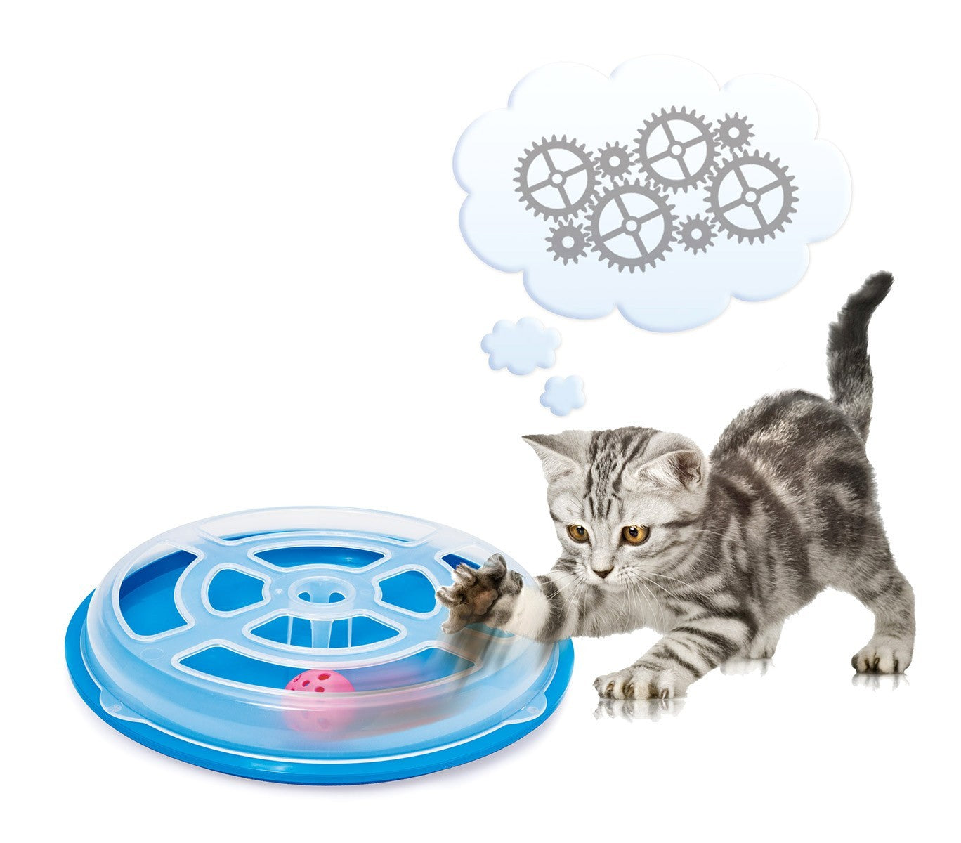 10592 Jeu interactif pour chats VERTIGO avec balle et base anti-dérapante  ø29,5