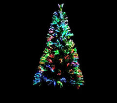 272332 Sapin de Noël noir en fibres optiques lumineuses multicolores 120 cm