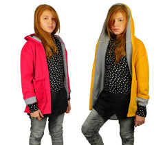 3448 Manteau pour enfant en polaire avec capuche mod. Amabel 2 couleurs 9-16 ans