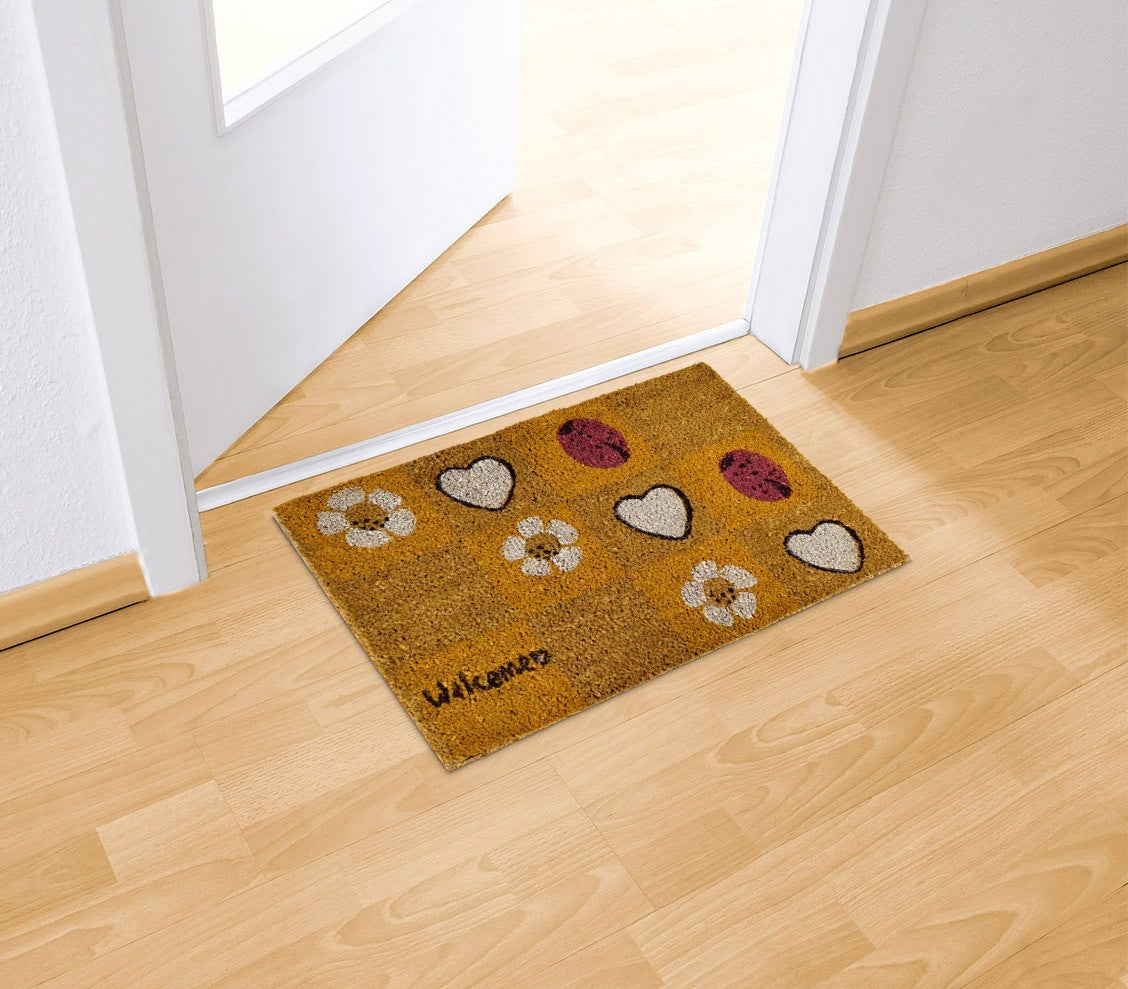 122143 Paillasson antidérapant en fibres de coco 40 x 60 cm mod. FUNNY