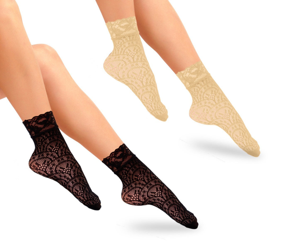 8293 Pack de 6 chaussettes en dentelle élégante (taille unique)