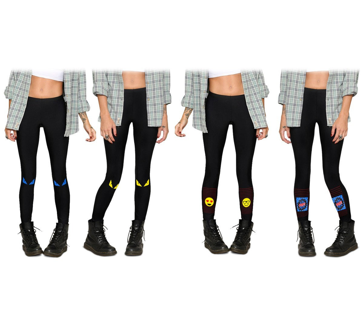 F8750 Set de 4 paires de collants 80 DEN noirs taille unique