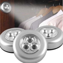 Lot 3 lampes/spots adhésifs Push - 3LED - Placard voiture tiroirs