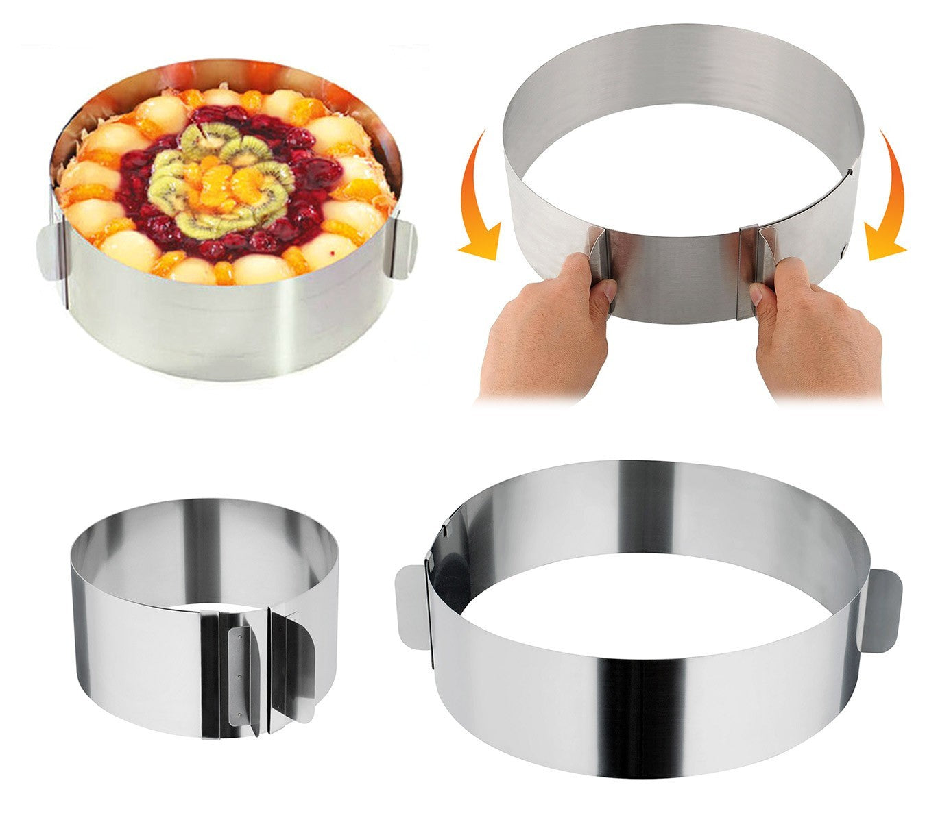 274088 Anneau à gâteau réglable de 16 À 30 cm -Moule à tarte en acier