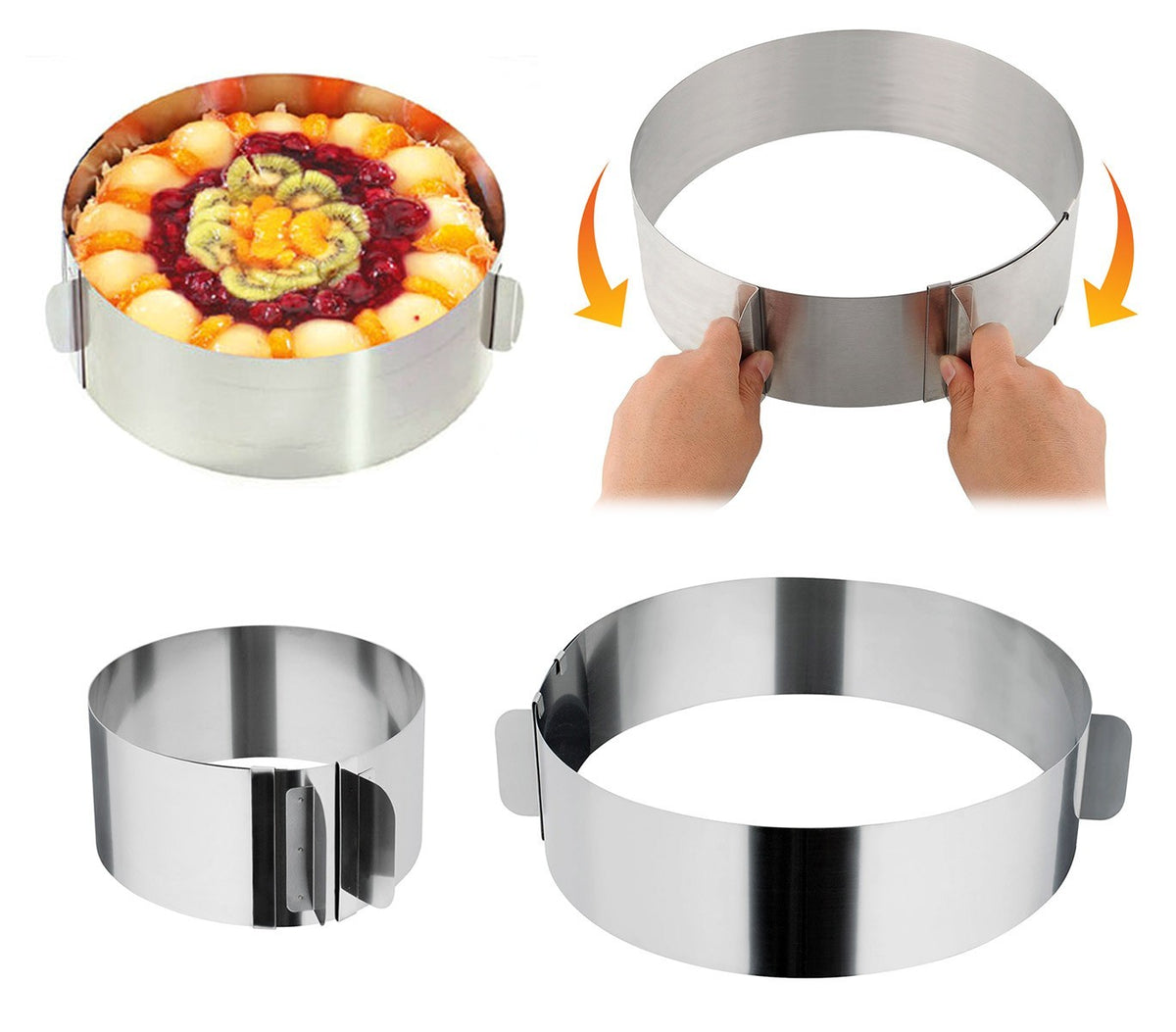 274088 Anneau à gâteau réglable de 16 À 30 cm -Moule à tarte en acier