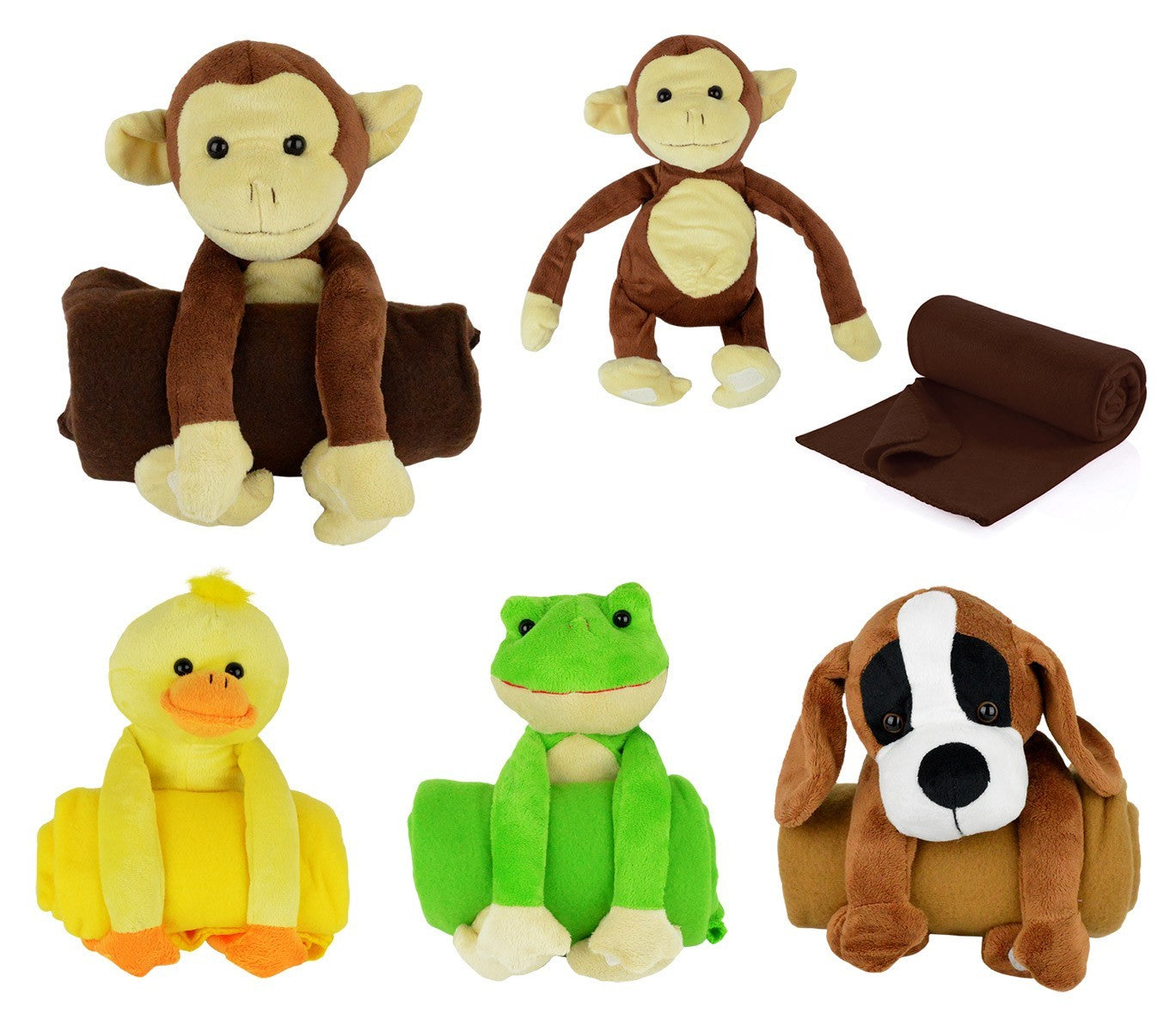 184615 Set peluche -couverture Dollysimi 100 X 75 cm Doux (Grenouille)