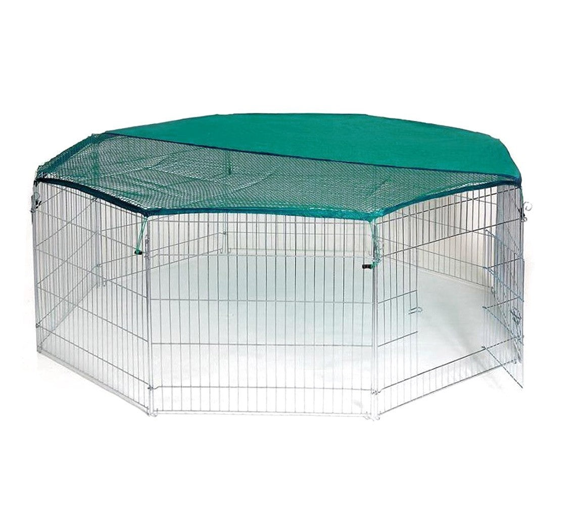 26477 Cage octogonale extérieur avec parasol pour les petits animaux
