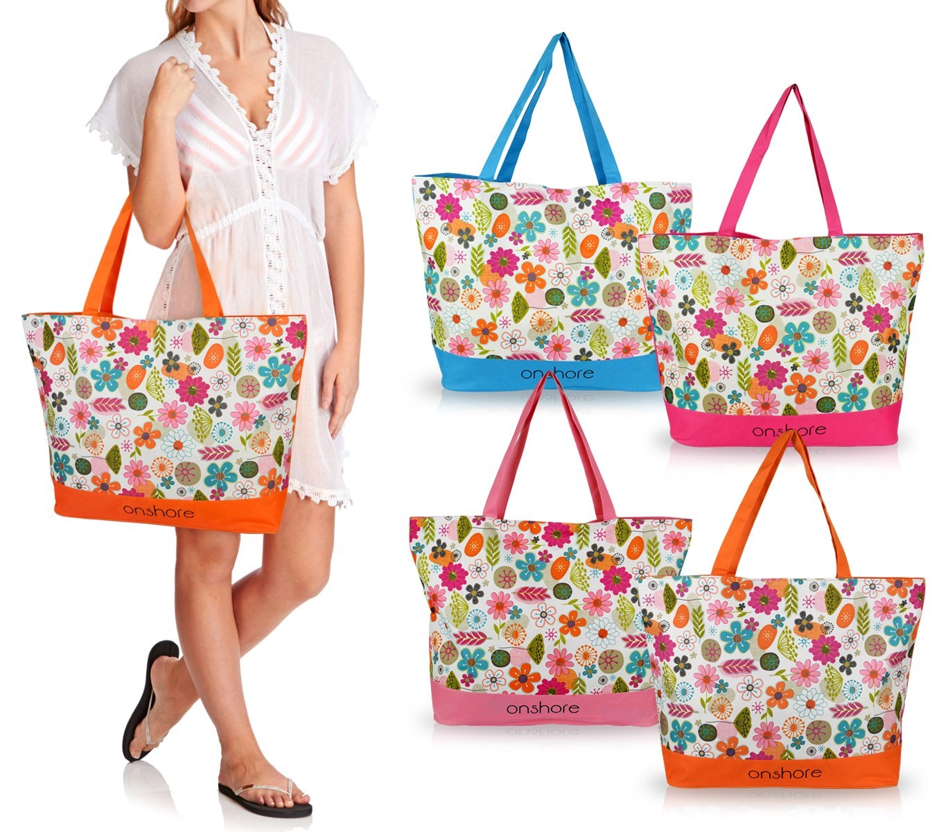 24486 - Sac plage modèle Onshore Mod. Flofresh avec motif floral