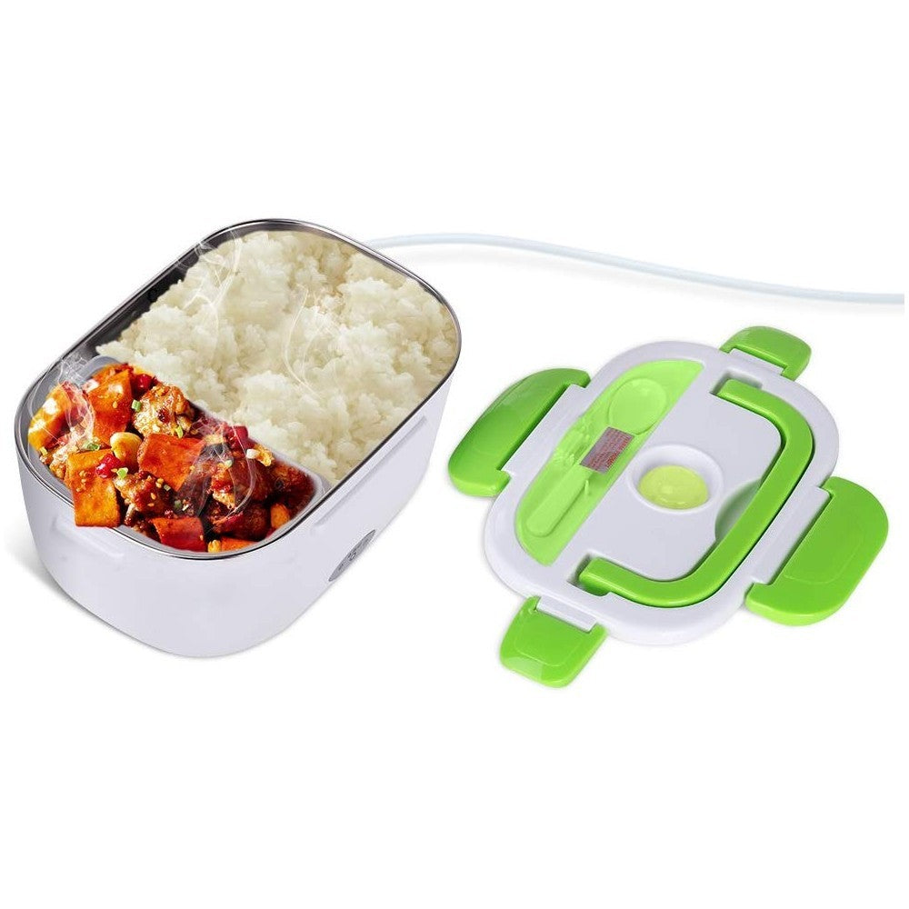 Boîte repas électrique 40 W avec 2 compartiments internes et cuillère 24x17x10cm
