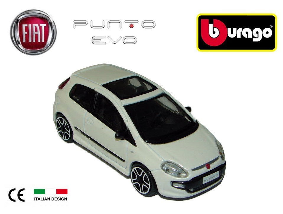 Voiture miniature BBURAGO street fire FIAT PUNTO EVA blanche - échelle 1: 43