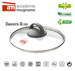Couvercle en verre diam 16 cm - Accademia Mugnano - Linea CUORE DI PIETRA