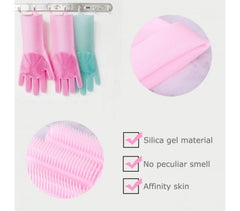 183693 Gants en silicone 2 en 1 avec éponge GLOVE BETTER multifonctionnel