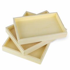 Lot de 3 boîtes CuoriFoglio en bois clair poreux 3 tailles différentes