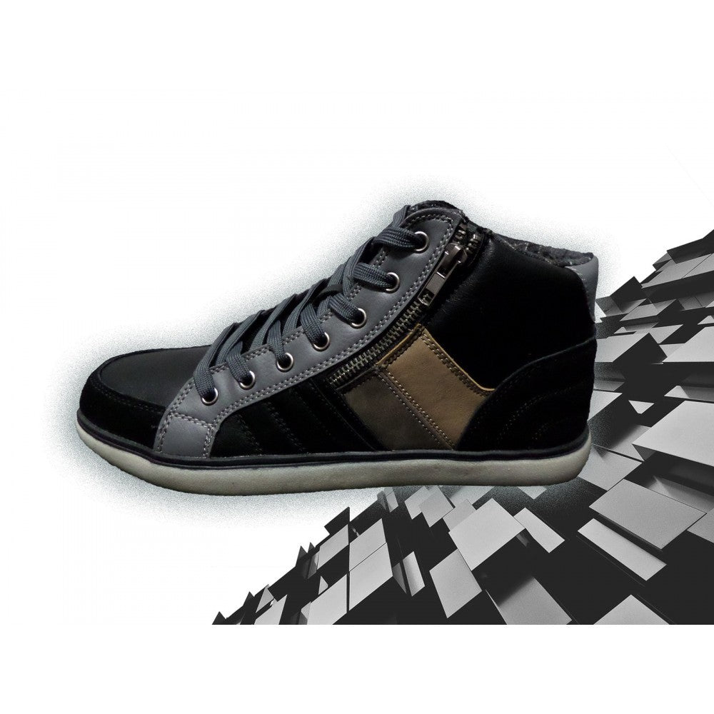 Chaussures homme mod. GRAPHITE  bout rond et zip latérale